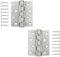 WELLOCKS Door Hinge 4x3 Inches (10cmx7.5cm) 2 Pack Stainless Steel 304, 3mm Thick Ball Bearing Door Hinges Quiet and Smooth Brushed Silver Perfect for Heavy Door (D04002)