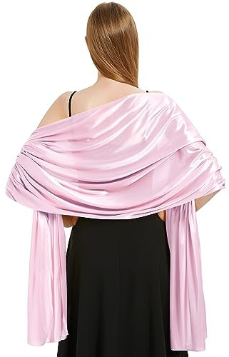 Vijamiy Satin Chiffon Stola Damen Festlich,Stola Für Abendkleid Farbenfrohe Eleganz Weicher Schultertuch Für Brautkleider、Party、Hochzeit、Geschenk(Lila)