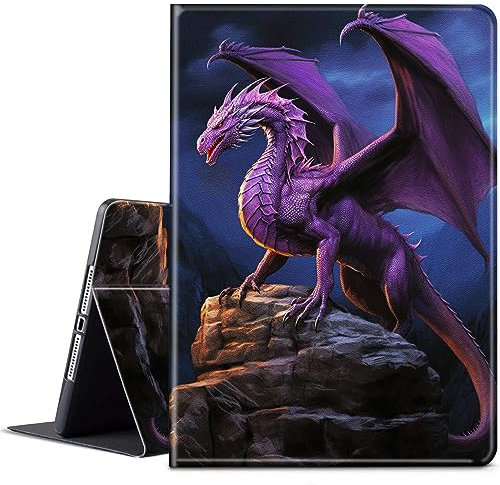 BPQOJB for Microsoft Surface Pro 7 Case with Adjustable Stand & Auto Wake/Sleep Slim Smart Protect Cover Tablet Case for Microsoft Surface Pro 7 Plus/6/5/4 12.3 inch - Cute Purple Dragon