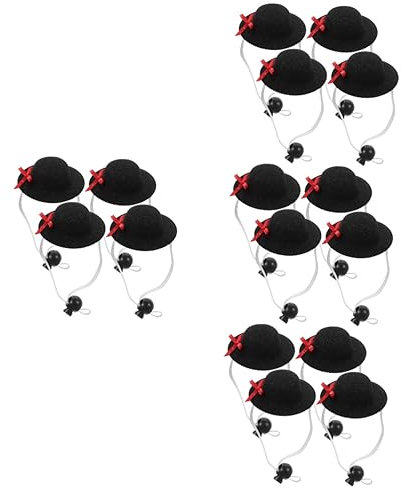 jojofuny 16 STK Haustier Hut Mini-hüte Winzige Formelle Hüte Dekorativer Haustierhut Miniaturhüte Basteln Puppen Minihut Kleine Hüte Basteln Mini-partyhüte Stoff Zubehör Austauschbar