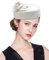 ELLYDOOR Fascinator aus Wolle für den Winter, Wollfilz, für Damen, Hochzeit, Kirche, Schleier, Schleier, Fedoras, 01b Elfenbeinweiß, Einheitsgröße
