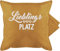 Kissenbezug - Statement Kissen mit Sprüchen - Lieblingsplatz - weiß - 50 x 50 cm - Gelb - an meinen mann bedruckte+kissen+mit+spruch spruch mein kuschelkissen lieblingsplatz+kissen kissenhülle