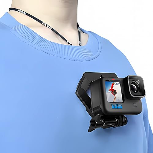 SRIKEKL Action Camera Chest Magnetic Mount,Adjustable POV Necklace Holder Bracket for GoPro Hero 12/11/10/9,DJI Action 3 4, Insta 360 X3 Go3 and Most Action Cameras (without phone holder)