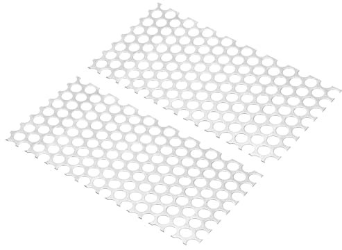 PATIKIL Chapas de Metal Perforadas de 200 mm x 100 mm, 2 Piezas 18 Ga 13 mm con Orificio 304 Placa de Metal Perforada Expandida Escalonada de Malla de Acero Inoxidable