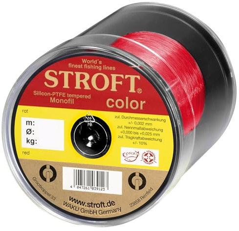 Stroft Color Monofile Angelschnur Rot 0,30mm 7,7kg 500m