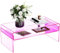 solaround Acryl Couchtisch für Wohnzimmer, Wohnzimmertisch Beistelltisch Transparent, Lucite Tisch mit Offenem Aufbewahrungsregal (Rosa)