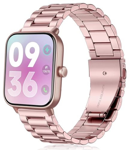 Issinlky Bracelet métal pour Veryfit Smart Watch IDW19/IDW13/IDW16/IDW18, Bracelet acier inoxydable 22MM pour Gloryfit P66/P66D/P72/P95, TUYOM LW36, H1/D1, YB54, G39, AGPTE LW11 Smart Watc