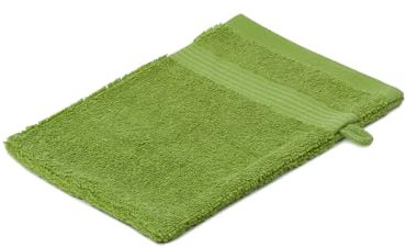 liebling Waschhandschuh, 100% hochwertige Baumwolle, Serie Miami, 17 x 24 cm, waschbar & trocknergeeignet, Farbe: apfelgrün