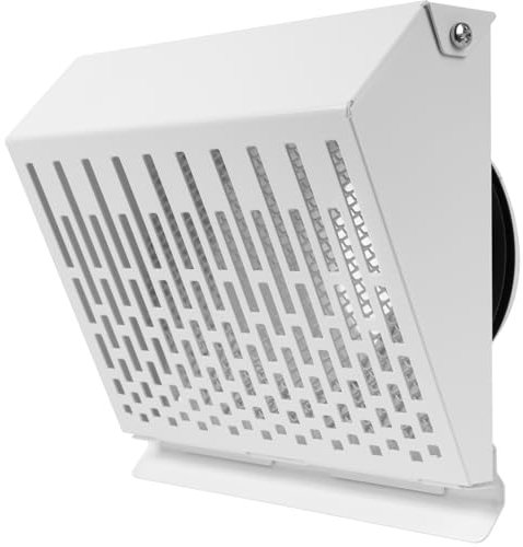 Vent Systems 100 mm Abluft Lüftungsgitter mit Gummidichtung - Weiß Rohr Dunstabzug mit Abdeckung für Außen - Kanal oder Oberfläche Montage - Wetterschutzgitter - Regen und Scnee Schutz
