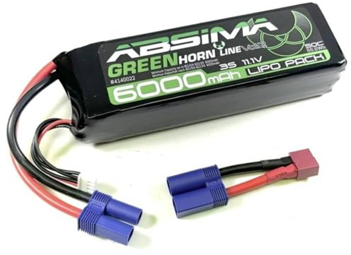 Absima Wiederaufladbarer Lipo Akku 11.1V 6000mAh Anzahl der Zellen: 3 50C Stick EC5 Stecker