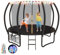 Devoko Trampolin Outdoor mit LED Streifen Ø 305/366/427 cm, vom TÜV Rheinland GS-Zertifikat, Kindertrampolin Gartentrampolin mit Sicherheitsnetz, Rundes Riesentrampolin mit Leiter und Schuhbeutel