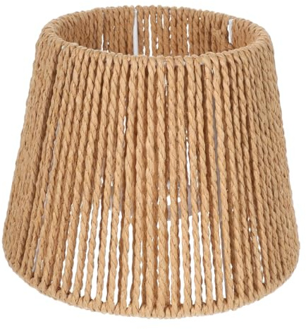MAGICLULU Woven Rope Lampshade Hand-Woven Ceiling Light Cover Wicker Lamp Shade for Hanging Pendant Lights Retro Indoor Lighting Shade for Home Office Cafe Restaurant Decor