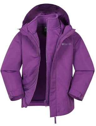 Mountain Warehouse Fell 3 in 1 Wasserabweisende Kinderjacke Dunkel Lila 164