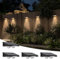JACKYLED Solar Wandleuchte Aussen, Ultrahelle Solarlampen für Außen Wand, 2 Linsenscheinwerfer LED Solar Zaunleuchten für Außen, Solarwandleuchten für Garten, Zaun, Terrasse(4er-Pack)