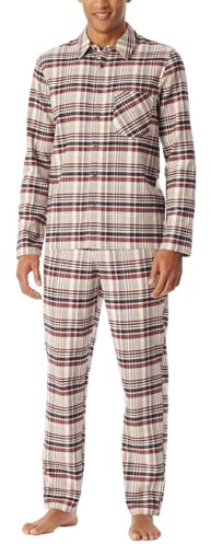 Schiesser Herren Schiesser Herren Schlafanzug Lang mit Knopfleiste Flanell - Nightwear Set Pyjamaset