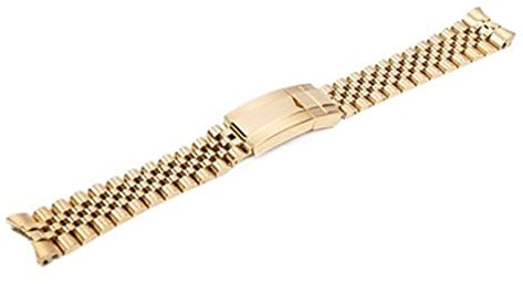 HKTS 20 mm massives Edelstahl-Armband für Role X Datejust Uhrenarmband, Herren-Armband, Faltschließe, Logo auf(Gold)