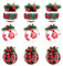 Asuinxurr 9 Stück Weihnachtskugel-Ornamente, Weihnachtsdekoration, 3,15, Weihnachtlich Karierte, mit Stoff Umwickelte Kugeln, Anhänger für Weihnachtsdekoration A