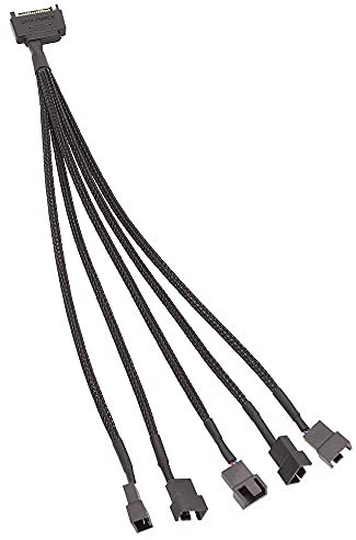 Qusedwey 15-Pin to 5 Fan Adapter Cable to 3 Pin/4 Pin PMW PC Case Fan Power Adapter Cable,Cooling Fan Y Splitter Cable