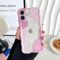 DEFBSC Compatible with iPhone 16 Plus Case, Cute Wavy Curly Shape Colour Mix Aesthetic Design Durable Stylish Shockproof Full Camera Protection Clear Phone Cover for Girls Women - Pink
