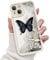 FUXICASE for iPhone 14 Case, Creative Butterfly Pattern Design for Girl Women, Soft Silicone Shockproof Anti-Scratch Protection Phone Cover for iPhone 14 (3D Black Butterfly)