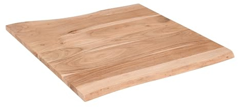 SAM Holzplatte Brasileiro 70x70 cm Akazie Natur echte Baumkante | Akazienholz massiv, pflegeleichte DIY-Tischplatte, für Esstisch, Couchtisch & Bistrotisch