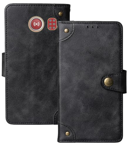 Anybird Premium Retro Flip Leather Protector Case For Doro 2800/2820 / 2821/2880 / 6820/6821 / 6040/6060 / E20 / E21 / E30 / E31 2.8 Magnetic Card Slot Protective Bumper (Black)