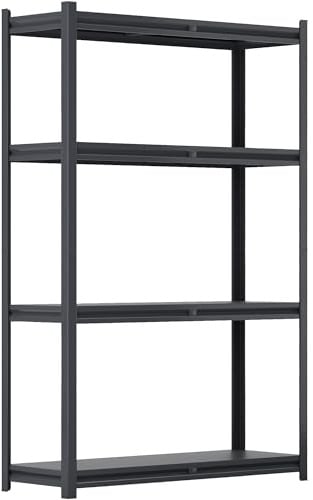 ALL Premium Metallregal Schwarz mit Schwerlastregal Metallböden 180x120x40cm - 1000kg Traglast 100% Kaltgewaltzer Stahl - Regal 120 cm Breit, Regal 40 cm tief lagerregal Metall