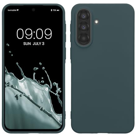 kwmobile Hülle für Samsung Galaxy A37 5G TPU Case - Handyhülle unterstützt kabelloses Laden, Flexible Schutzhülle, gummiertes Cover in Dunkler Schiefer
