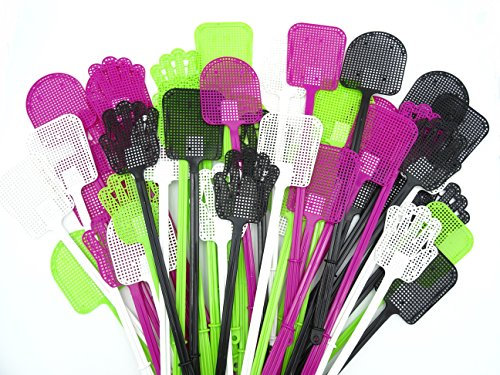 50 Profi Fliegenklatschen im Set in verschiedenen Formen und Farben von makalu® (Mengen auswählbar)