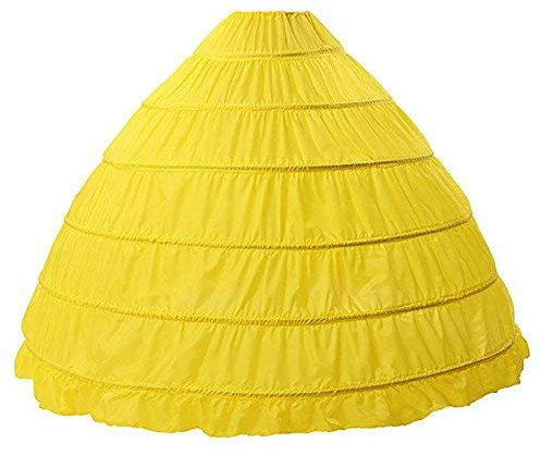 BEAUTELICATE Crinolina Enaguas Mujer Largas para Vestidos de Novia Boda Faldas 6 Aros hasta el Piso(más Colores)