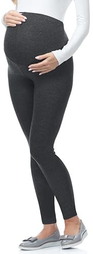 Be Mammy Lange Umstandsleggings aus Viskose Leggings Blickdicht Damen, Maternity Clothing, Ideal für die Schwangerschaft BE-02 (Dunkelmelange, 3XL)