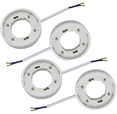 TWDRTDD GX53 Sockel-Lampenfassung für LED, Halogen, Filament oder Kompaktleuchtstofflampen (4er-Pack, Weiß)