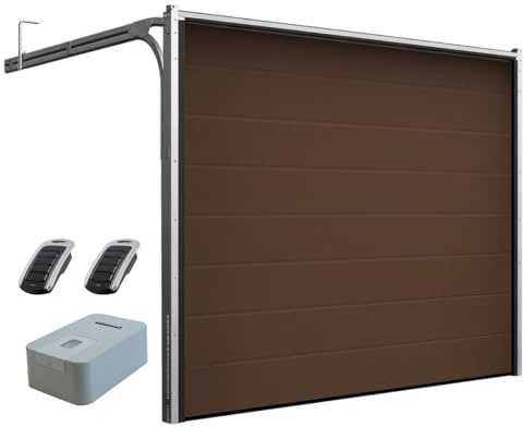 DoorHan Sektional Garagentor mit Antrieb und Handsender | zu Selbstmontage | Größen wählbar | (RAL 8014 (Sepiabraun), Breite 3000 mm x Höhe 2280 mm)