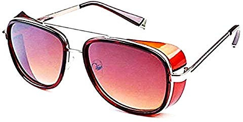 KIRALOVE Tony stark sonnenbrille - iron man - sexy - frau - mann - unisex - goldrahmen - braune linse - junge sonnenbrille iron man tony stark