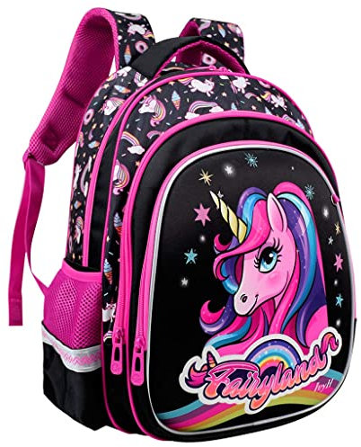 IvyH Schulranzen für Mädchen, Kinder Rucksäcke Großer Grundschulrucksack Hartschalen-Nachtreflexion Ideal für Schüler der Klassen 2-6 Klasse zur Schule Reisen im Freien