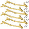 6 Stücke Metallharz Abzweig Förmige Tablett Griffe Abzweig Förmige Edelstahl Griffe mit Schrauben Sets Zweiggriffe mit Schraubensets für Epoxidharz-Gussuntersetzer Heimdekoration, 4,8 Zoll (Gold)