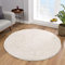 Impression Teppich Rund - Perfect Teppiche fürs Wohnzimmer, Flur, Schlafzimmer, Kinderzimmer, Babyzimmer - Hochwertiger Öko-Tex Zertifizierter Flächenteppich - Solid Color Creme - 200 cm Rund