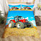 Loussiesd Jungen-Traktor-Bettwäsche-Set für Herren mit Bauernhof-Motiv, Bettdeckenbezug, für Kinder, rot, schwere Maschinenfahrzeuge, Raumdekoration, Steppdecke für Doppelbett