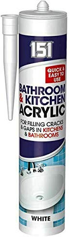 New Silicone Sealant Anti Mould Unibond for Mould Kitchen & Bathroom White (1x151 Bath & Kitchen Filler)