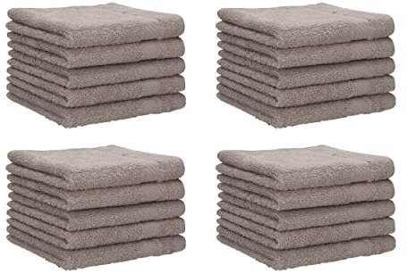 Betz 20 Stück Gästehandtücher Palermo 100% Baumwolle Größe 30x50 cm Farbe Stone