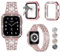 3 Stück, kompatibel mit Apple Watch, Armband 38 mm, 40 mm, 41 mm, 42 mm, 44 mm, 45 mm, 46 mm, 49 mm, mit Glitzer-Diamant-Hülle und Displayschutzfolie für iWatch Serie 10, 9, SE, 8, 7, 6, 5, 4, 3, 2, 1