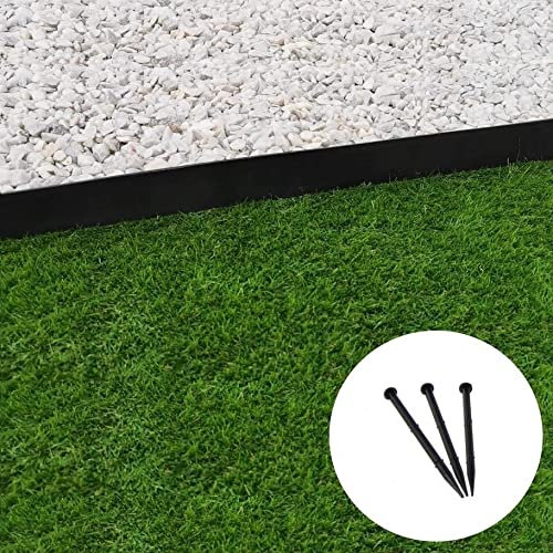 GT Garden Bordure de Jardin Droite Noire - 5,8 cm x 10 mètres avec 50 piquets d'ancrage