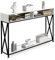 GOPLUS Table Console avec Etagère Ouverte et Compartiments de Rangement Cadre en Fier, Table d'Appoint pour Bureau, Couloir, Salon 120x23x79CM (Blanc)