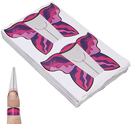 Nail Extension Sticker Form, 100pcs Nail Form Extension Stickers Self Adhesive Nail Tips Guide Sticker Butterfly Square Tips Nail Form Manicure Tools for Short Nails