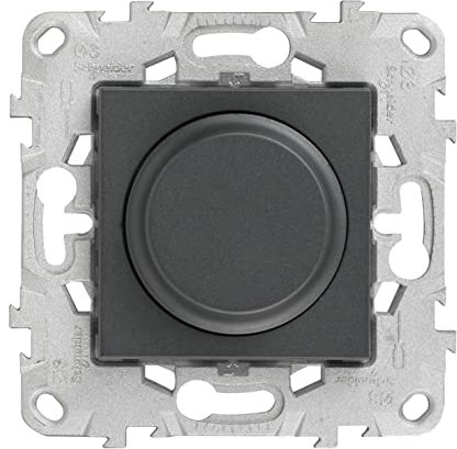 Schneider - Variateur Universel 5-300W Anthracite - Modèle Unica Déco, Compatible LED et Halogène, Montage Encastré, Tension 230V, Finition Élégante pour Intégration Design dans Tous Intérieurs