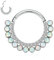 hengkaixuan Septum Schmuck 16G Daith Ohrringe Chirurgenstahl Silber Septum Ringe Nasenring Hoop Opal Septum Clicker Ring Daith Piercing Schmuck Rook Helix Tragus Conch Knorpel Creolen 8mm