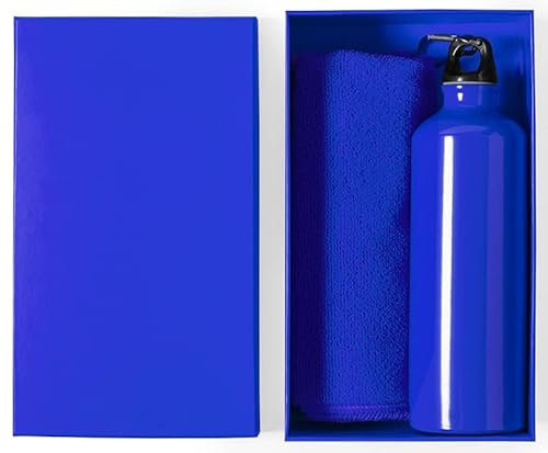 Generico Thermal Aluminum Water Bottle Set Thermos Towel Drinks Gym Elegant (ROYAL)