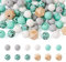 Beadthoven Lot de 65 perles rondes en silicone européen de 15 mm pour porte-clés, bracelets, colliers, loisirs créatifs