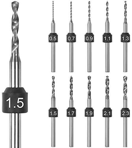ARROWMAX PCB Juego de Brocas, Tamaño Marcado,0,5 mm-2,3 mm, 2.35mm Vástago, Carburo de Tungsteno Micro Juego de Brocas, Herramienta para Taladrar Agujeros para DIY, Joyería (juego B)