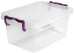 Plastic Storage Box Boxes Lid Handles Food Container Home Kitchen Office Box UK (3L)